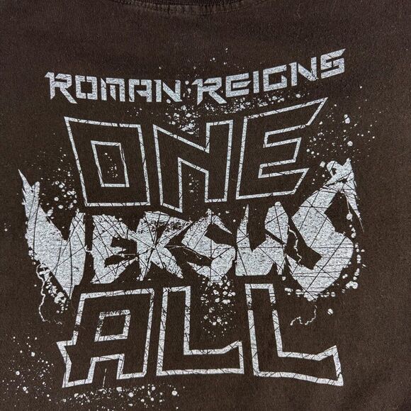 WWE Wrestling Roman Reigns T-Shirt Mens Large Black Tee One‎ Versus All WWF - Picture 8 of 12